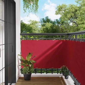 vidaXL Οθόνη Μπαλκονιού Κόκκινο 100 x 400 cm Ύφασμα Όξφορντ
