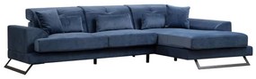 Γωνιακός καναπές PWF-0575 pakoworld αριστερή γωνία ύφασμα μπλε 308/190x92εκ - 071-001415