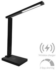 Φωτιστικό Γραφείου LED 6W Dimmable USB & Wireless Charger ΦOS_ME-17-00115-2-Μαύρο 17-00115-2