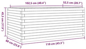 Ζαρντινιέρα Κήπου Λευκή 110x60x45,5 εκ. από Μασίφ Ξύλο Πεύκου - Λευκό