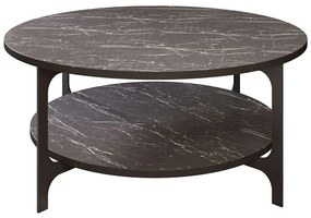Τραπέζι Σαλονιού Versy 541HDL1212 90x36,8x90cm Marble Effect Black