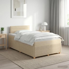 vidaXL Κρεβάτι box spring με στρώμα Κρεμ 120 x 190 cm Ύφασμα