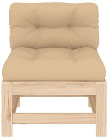 vidaXL Καναπέδες Μεσαίοι με Μαξιλάρια 2 τεμ. από Μασίφ Ξύλο Πεύκου