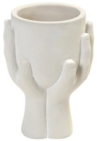 Βάζο Τσιμεντένιο Χέρια Λευκό ESPIEL 16,5x14x26εκ. RAH131