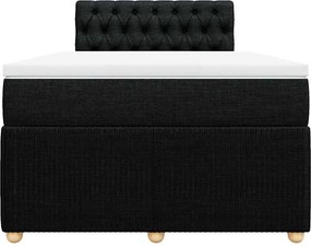vidaXL Κρεβάτι Boxspring με Στρώμα Μαύρο 120x190 εκ. Υφασμάτινο