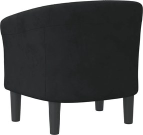 vidaXL Πολυθρόνα Μπάρελ Μαύρη Βελούδινη