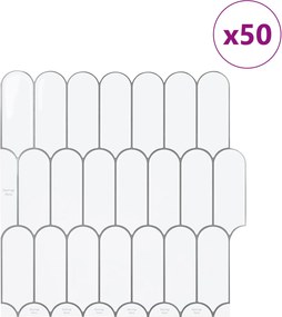 vidaXL Πλακάκι Φτερού 50 τεμ. Λευκό Γκρι 30 x 30 cm