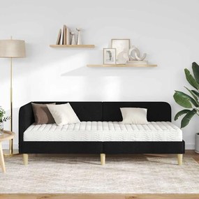 vidaXL Κρεβάτι Γωνίας Μαύρο 80 x 200 cm ύφασμα
