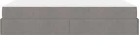vidaXL Σκελετός κρεβατιού με στρώμα 2 pcs Taupe ύφασμα