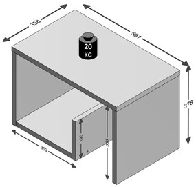 FMD Τραπέζι Σαλονιού 2 σε 1 Λευκό 59,1 x 35,8 x 37,8 εκ. - Λευκό