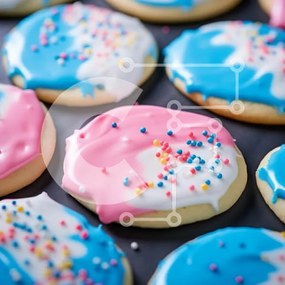 Σετ των 2 Intra Συλλεκτικό Ξύλινο Παζλ Plywood  4mm - Πολύχρωμα παγωμένα μπισκότα Σε Ξύλινο Κουτί - Διαστάσεις: 10x10 cm – 25 κομμάτια