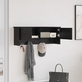 vidaXL Τοίχου Κρεμάστρα Μαύρη δρυς 80 x 20 x 30 cm Επεξεργασμένο ξύλο