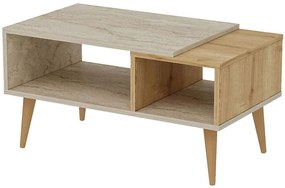 Τραπέζι Σαλονιού Austin 327ODS1407 90x50x46cm Travertine Beige-Oak