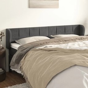 Κεφαλάρι με Πτερύγια Σκούρο Γκρι 183x23x78/88 εκ. Βελούδινο 3117205