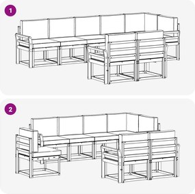 vidaXL Σειρά Καναπέ Εξωτερικού 8 pcs Λευκό και Μπεζ Πολυεστέρας