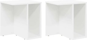 vidaXL End Table 2 pcs Λευκό 37 x 32 x 40 εκ Επεξεργασμένο ξύλο
