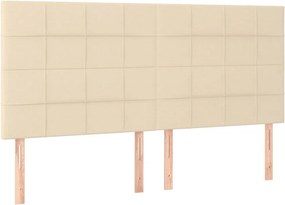 vidaXL Κρεβάτι Boxspring με Στρώμα Κρεμ 160x200 εκ. Υφασμάτινο