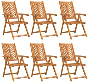 vidaXL Καρέκλα Ανακλινόμενη 6 pcs Καφέ 57 x 71 x 90cm ξύλο