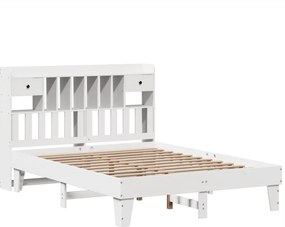vidaXL Σκελετός Κρεβ. Χωρίς Στρώμα Λευκό 150x200 εκ Μασίφ Πεύκο