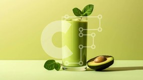 Intra Συλλεκτικό Ξύλινο Παζλ Plywood 4mm - Ποτήρι πράσινο Smoothie με αβοκάντο Σε Ξύλινο Κουτί - Διαστάσεις: 10x10 cm – 25 κομμάτια