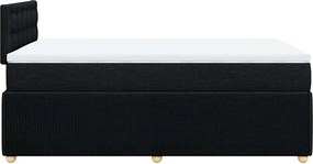 vidaXL Κρεβάτι Boxspring με Στρώμα Μαύρο 120x190 εκ. Υφασμάτινο
