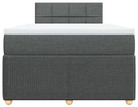 vidaXL Κρεβάτι Boxspring με Στρώμα Σκούρο Γκρι 120x190 εκ Υφασμάτινο