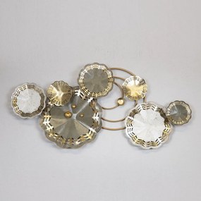 Διακοσμητικό Τοίχου Μεταλλικό 755-10015 121x35.5x62cm Grey-Gold-White Estheti Home Metal