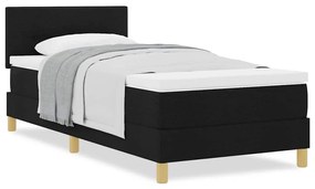 vidaXL Κρεβάτι box spring με στρώμα Μαύρο 100 x 200 cm ύφασμα