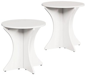 vidaXL Σετ Τραπεζιού Για Καφέ 2 pcs Λευκό 46 x 46 x 47 εκ