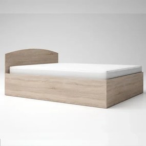 Κρεβάτι διπλό MIMI με αποθηκευτικό χώρο και στρώμα 160x200cm, Oak Sonoma 205x65x164cm-GRA307