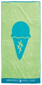 Πετσέτα Θαλάσσης Βαμβακερή 70x140εκ. Beach Towels 3899 Λαχανί-Τυρκουάζ Greenwich Polo Club Junior