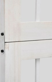 vidaXL Διαχωριστικό Χώρου με 5 Πάνελ Λευκό από Μασίφ Ξύλο Παυλώνιας