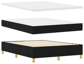 vidaXL Κρεβάτι με στρώμα Μαύρο 140x200 εκ. Υφάσματος