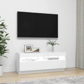 vidaXL Έπιπλο Τηλεόρασης με LED Λευκό 100 x 35 x 40 εκ.