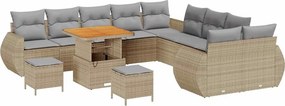 vidaXL Σετ Καναπέ Κήπου 13 pcs Μπεζ συνθετικό ρατάν