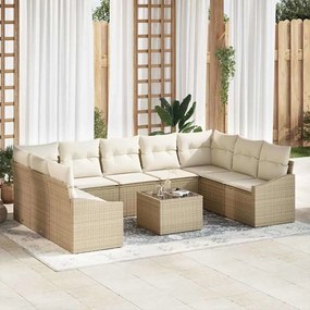 vidaXL 10 Τεμάχια Σετ Εξωτερικής Τραπεζαρίας Με Μαξιλάρια Καφέ Ράτταν