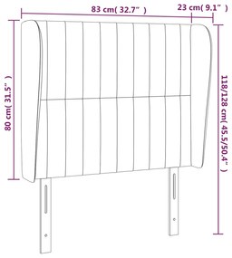 Κεφαλάρι με Πτερύγια Σκούρο Γκρι 83x23x118/128 εκ. Υφασμάτινο 3118169