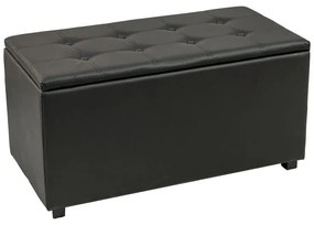 Σκαμπό-μπαούλο Corben pu μαύρο 80x43x45εκ 86x43x45 εκ.