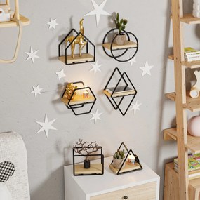 Ράφι Τοίχου Χρυσό / Μαύρο MINYATUR 15x17x10