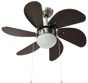 vidaXL Ανεμιστήρας Οροφής με Φως Σκούρο Καφέ 76 εκ.