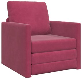 vidaXL Sofa Κρεβάτι 2 σε 1  Κρασιού Κόκκινο 74x77x81 εκ. Βαμβακερό