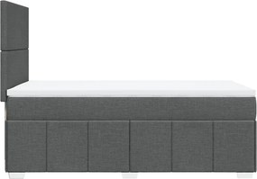 vidaXL Κρεβάτι Boxspring με Στρώμα Σκούρο Γκρι 90x190 εκ. Υφασμάτινο