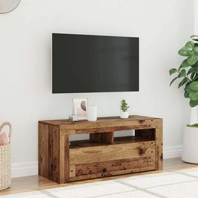 vidaXL Έπιπλο Τηλεόρασης LED Όψη Παλαιού Ξύλου 90x35x40 εκ. Επεξ. Ξύλο