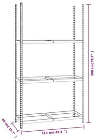 ΡΑΦΙΕΡΑ ΕΛΑΣΤΙΚΩΝ 3 ΕΠΙΠΕΔΩΝ ΑΣΗΜΙ 110 X 40 X 200 ΕΚ. ΑΤΣΑΛΙ 152895