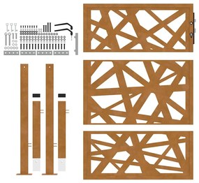 Πύλη κήπου 105x130 cm από χάλυβα καιρικές συνθήκες Light Design - Καφέ