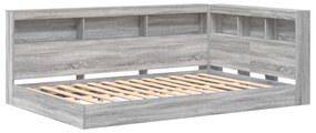 vidaXL Κρεβάτι Βιβλιοθήκης Γκρι Sonoma 120x200 εκ. Επεξεργασμένο Ξύλο