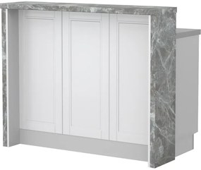 Πάγκος νησίδας Tahoma-Μήκος: 120 εκ.-Λευκό ματ-Siena Marble