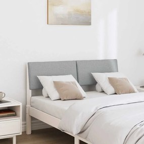 vidaXL Ταπετσαρισμένο κεφαλάρι Ανοιχτό γκρι 120 cm