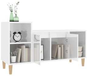 vidaXL Έπιπλο Τηλεόρασης Γυαλ. Λευκό 100x35x55 εκ. Επεξεργασμένο Ξύλο
