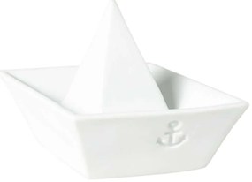 Διακοσμητικό Καραβάκι Με Φως Led Sound Of The Sea RD0018050 13x7,5x8cm White Raeder Πορσελάνη